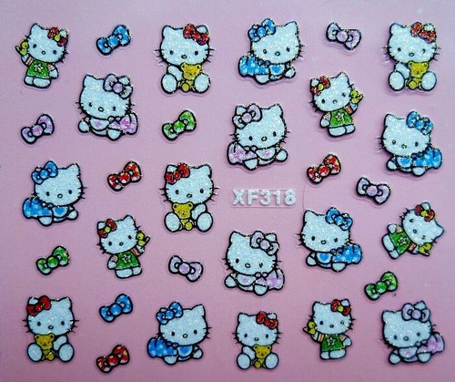 Adesivi nail art glitter hello - nail,