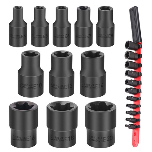 11pc female torx star socket - e-torx,